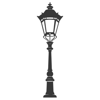 AI generated Silhouette Park lamp black color only png
