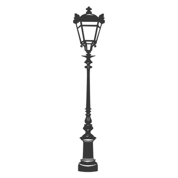 AI generated Silhouette Park lamp black color only png