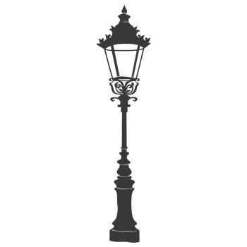 AI generated Silhouette Park lamp black color only png
