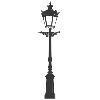 AI generated Silhouette Park lamp black color only png