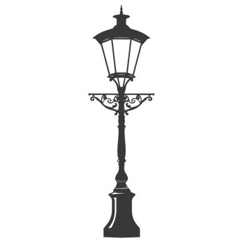 AI generated Silhouette Park lamp black color only png
