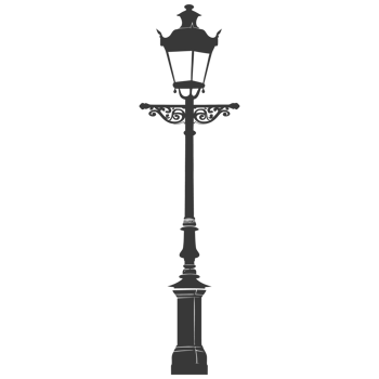 AI generated Silhouette Park lamp black color only png