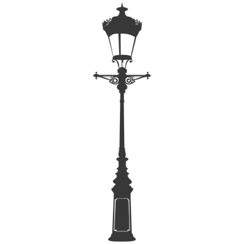 AI generated Silhouette Park lamp black color only png