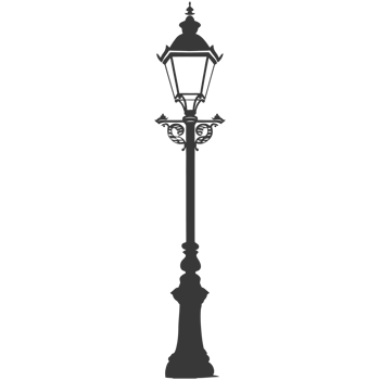 AI generated Silhouette Park lamp black color only png