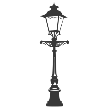 AI generated Silhouette Park lamp black color only png