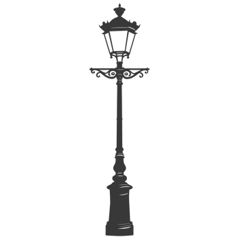 AI generated Silhouette Park lamp black color only png