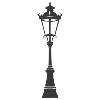 AI generated Silhouette Park lamp black color only png
