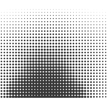 AI generated Silhouette of Halftone gradients with perfectly round black color only png