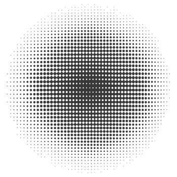 AI generated Silhouette of Halftone gradients with perfectly round black color only png