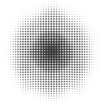 AI generated Silhouette of Halftone gradients with perfectly round black color only png