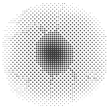 AI generated Silhouette of Halftone gradients with perfectly round black color only png