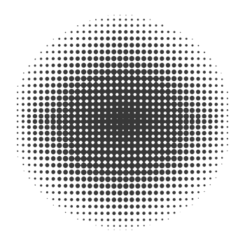 AI generated Silhouette of Halftone gradients with perfectly round black color only png