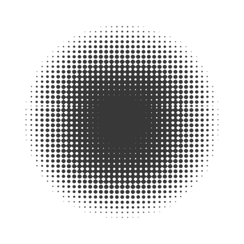 AI generated Silhouette of Halftone gradients with perfectly round black color only png