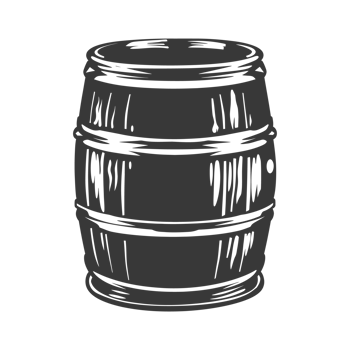 AI generated Silhouette of drum or barrel black color only png