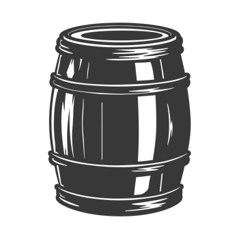 AI generated Silhouette of drum or barrel black color only png
