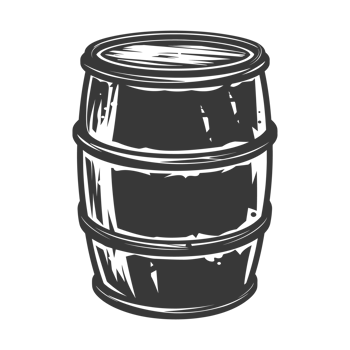 AI generated Silhouette of drum or barrel black color only png