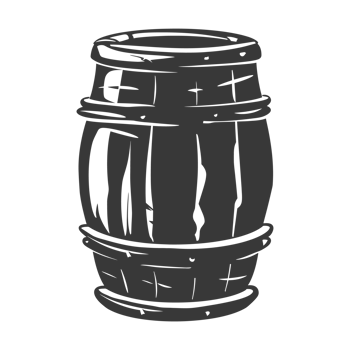 AI generated Silhouette of drum or barrel black color only png