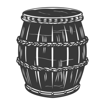 AI generated Silhouette of drum or barrel black color only png