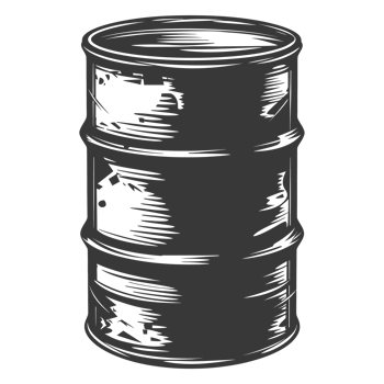 AI generated Silhouette of drum or barrel black color only png