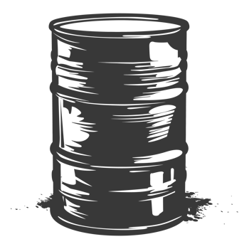 AI generated Silhouette of drum or barrel black color only png