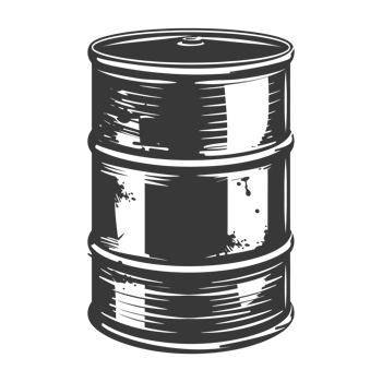 AI generated Silhouette of drum or barrel black color only png