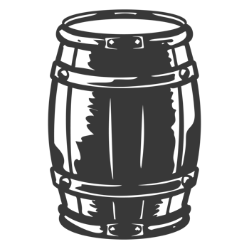 AI generated Silhouette of drum or barrel black color only png