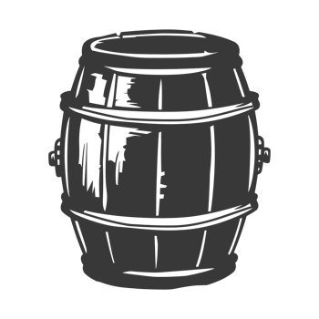 AI generated Silhouette of drum or barrel black color only png