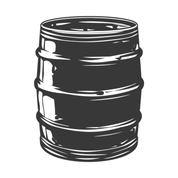 AI generated Silhouette of drum or barrel black color only png