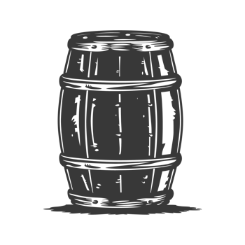 AI generated Silhouette of drum or barrel black color only png