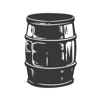 AI generated Silhouette of drum or barrel black color only png