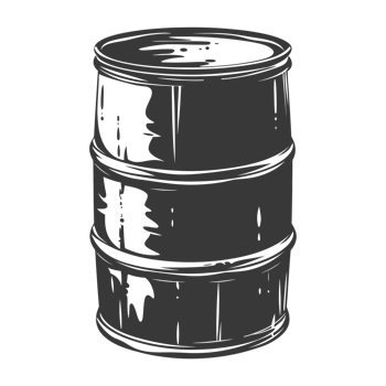 AI generated Silhouette of drum or barrel black color only png