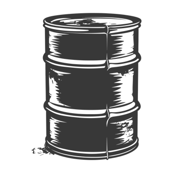 AI generated Silhouette of drum or barrel black color only png