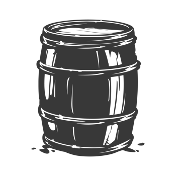 AI generated Silhouette of drum or barrel black color only png