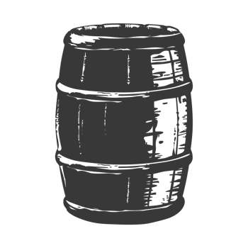 AI generated Silhouette of drum or barrel black color only png