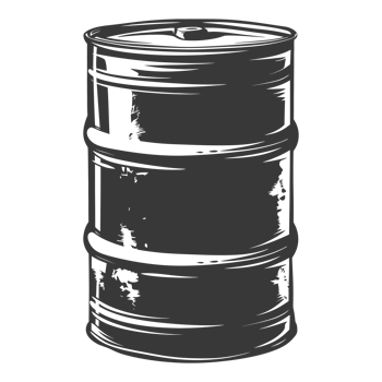 AI generated Silhouette of drum or barrel black color only png