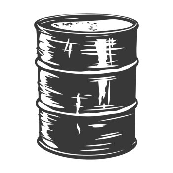 AI generated Silhouette of drum or barrel black color only png