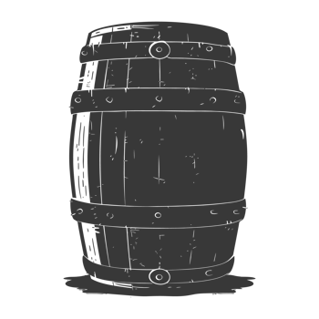 AI generated Silhouette of drum or barrel black color only png