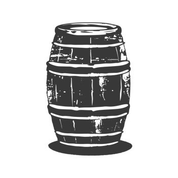 AI generated Silhouette of drum or barrel black color only png