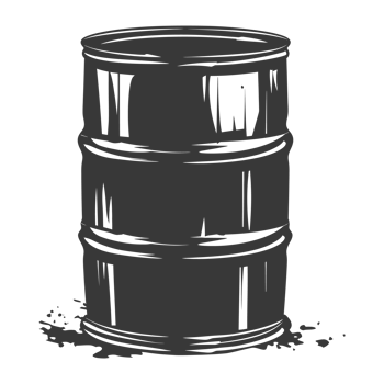 AI generated Silhouette of drum or barrel black color only png