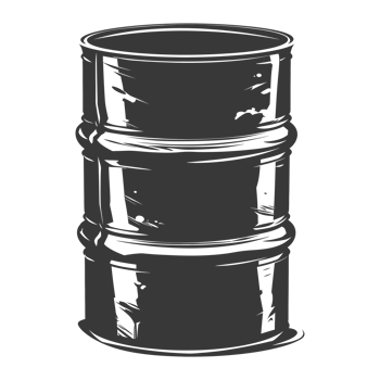 AI generated Silhouette of drum or barrel black color only png