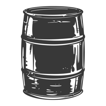 AI generated Silhouette of drum or barrel black color only png