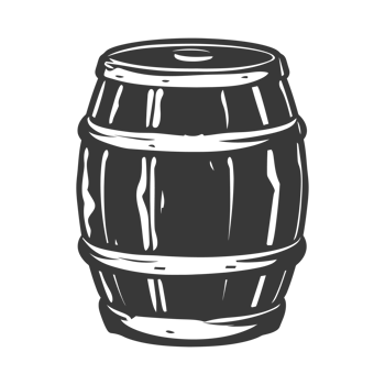 AI generated Silhouette of drum or barrel black color only png
