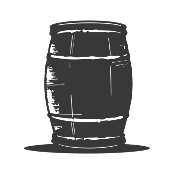 AI generated Silhouette of drum or barrel black color only png