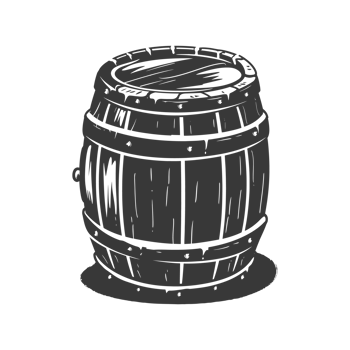 AI generated Silhouette of drum or barrel black color only png