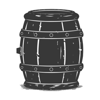 AI generated Silhouette of drum or barrel black color only png