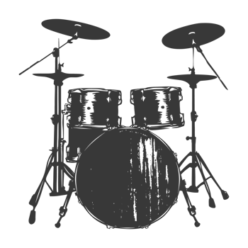 AI generated Silhouette of drum steel black color only png