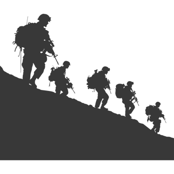 AI generated silhouette of a modern war situation black color only png