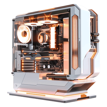 AI generated 3D Rendering of a Gaming PC on Transparent Background - Ai Generated png