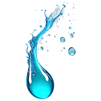 AI Generated Abstract drop water paint strokes and ink drops in aqua watercolor on transparent background. png