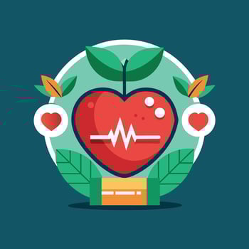 Heart cardiogram icon. Vector illustration in flat design style.